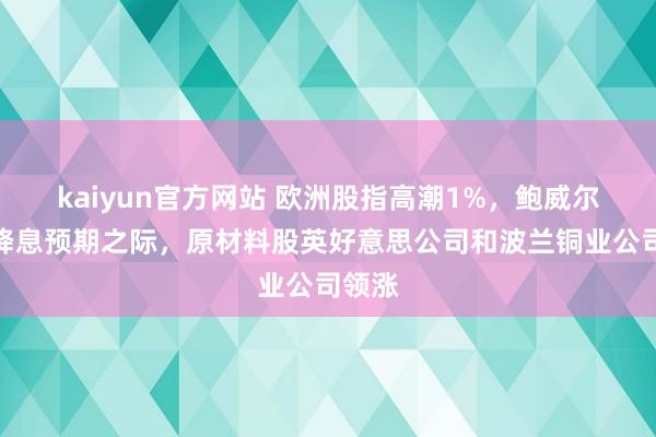 kaiyun官方网站 欧洲股指高潮1%，鲍威尔淡化降息预期之际，原材料股英好意思公司和波兰铜业公司领涨