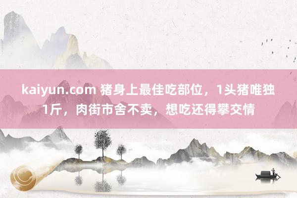 kaiyun.com 猪身上最佳吃部位，1头猪唯独1斤，肉街市舍不卖，想吃还得攀交情