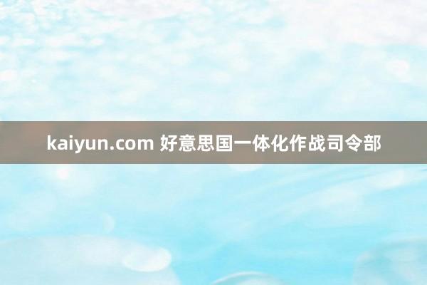 kaiyun.com 好意思国一体化作战司令部