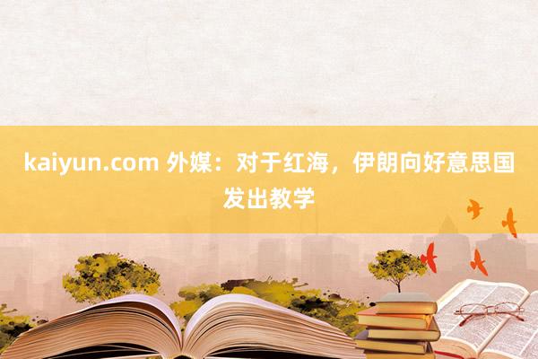 kaiyun.com 外媒：对于红海，伊朗向好意思国发出教学