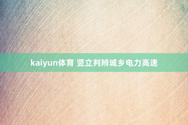 kaiyun体育 竖立判辨城乡电力高速