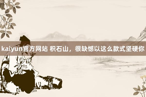 kaiyun官方网站 积石山，很缺憾以这么款式坚硬你