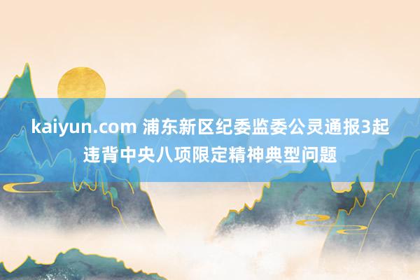 kaiyun.com 浦东新区纪委监委公灵通报3起违背中央八项限定精神典型问题