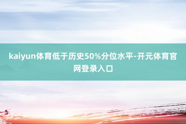 kaiyun体育低于历史50%分位水平-开元体育官网登录入口