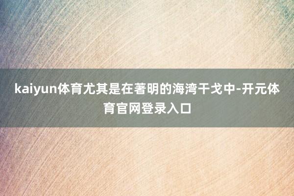 kaiyun体育尤其是在著明的海湾干戈中-开元体育官网登录入口